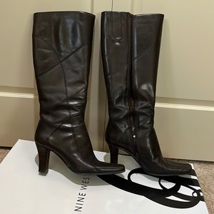 Tall Boots - Dark Brown Nine West - Size 8
